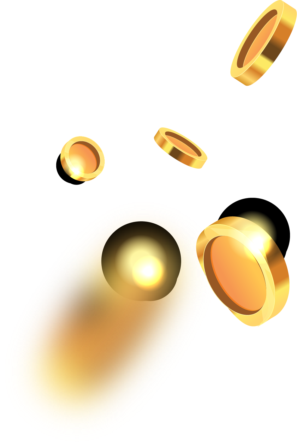 Floating Coins Left